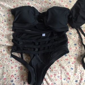 2 piece black swim suite